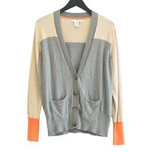 Preppy Colorblock Cardigan - Cozy Knit Sweater with Button Front